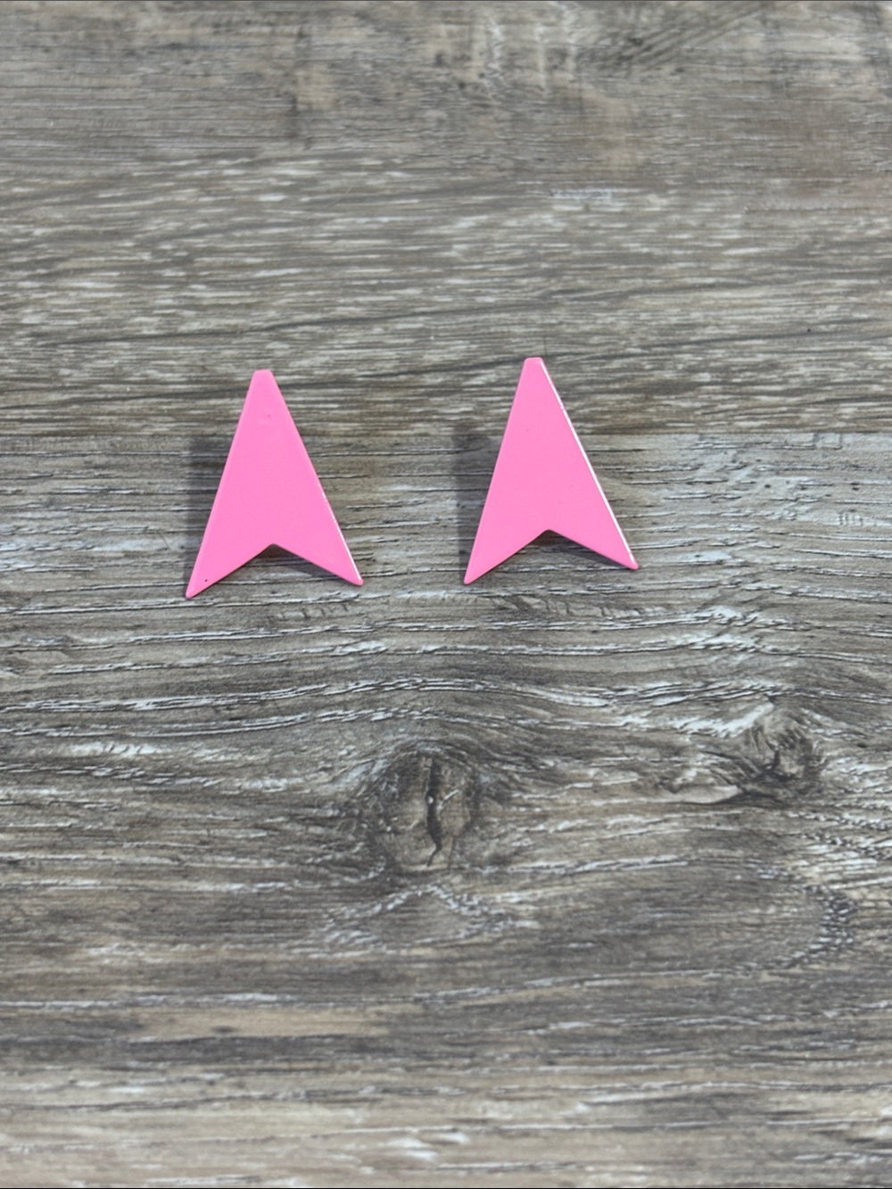 Vintage Pink Metal Arrow Stud Earrings